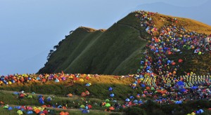 Numerous tents are seen during the 2013 International I Camping Festival in Mount Wugongshan of Pingxiang, Jiangxi province. The event which opened on September 14 attracted more than 15,000 campers from all over the world, according to Xinhua News Agency. (Reuters)